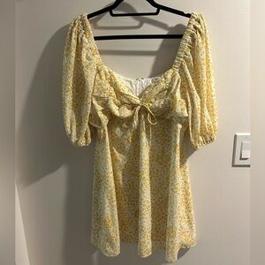 Showpo Yellow Floral Mini Dress